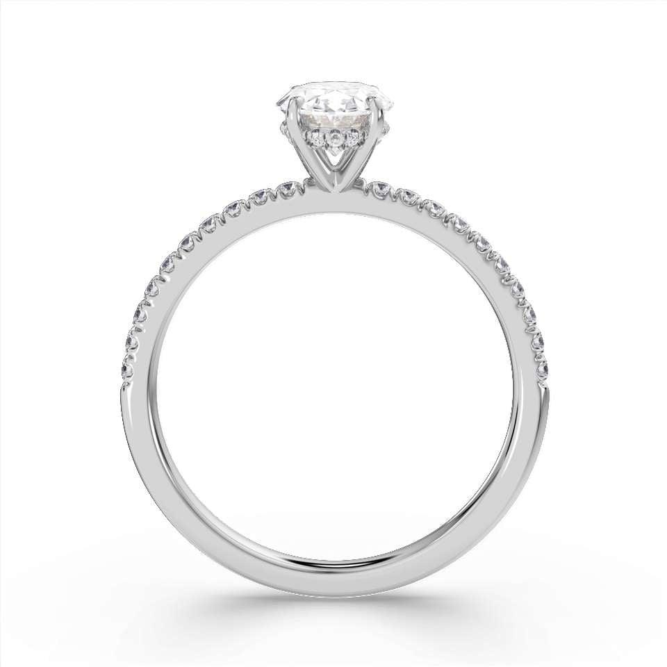 True Oval Cut Diamond Engagement Ring