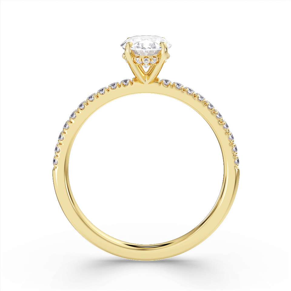 True Oval Cut Diamond Engagement Ring