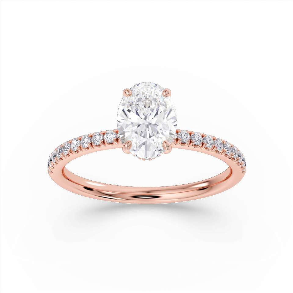 True Oval Cut Diamond Engagement Ring
