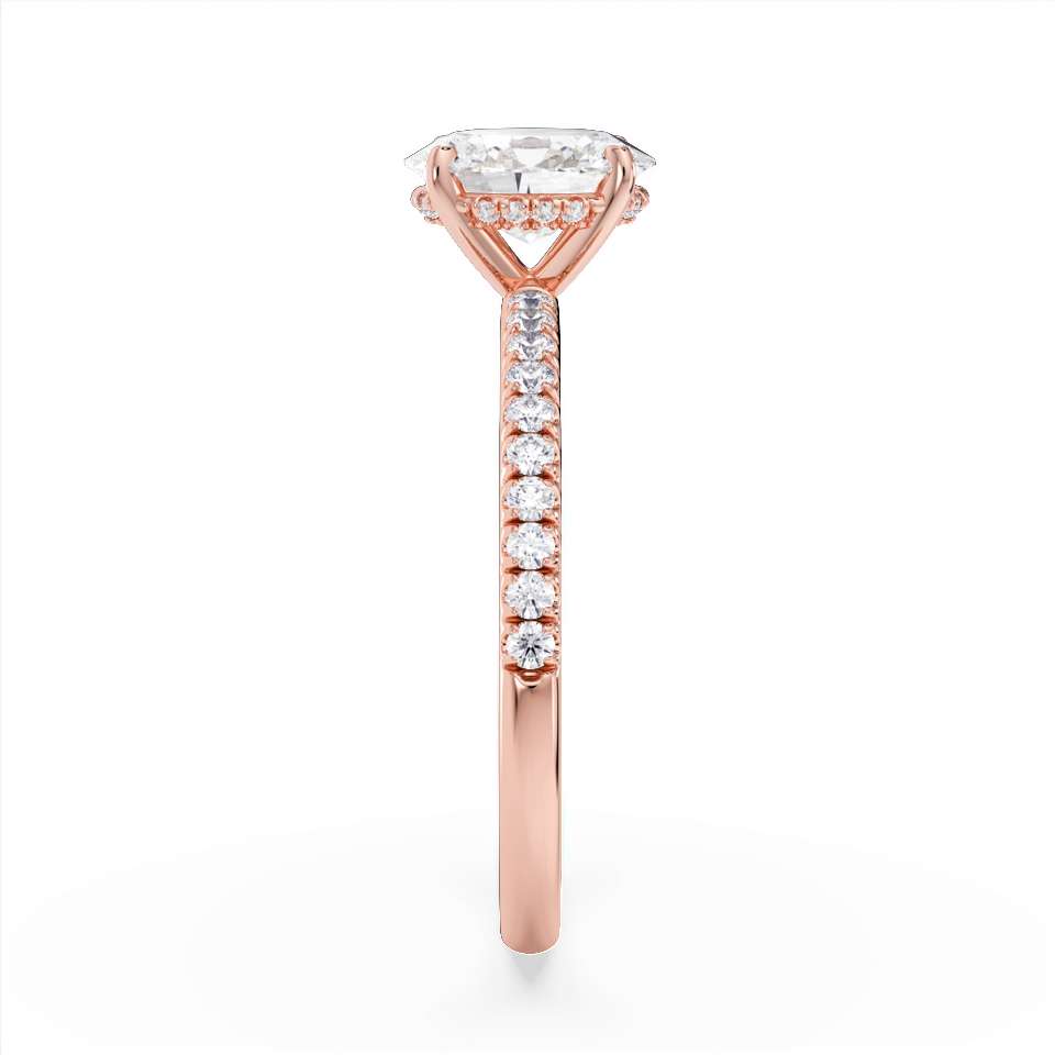True Oval Cut Diamond Engagement Ring