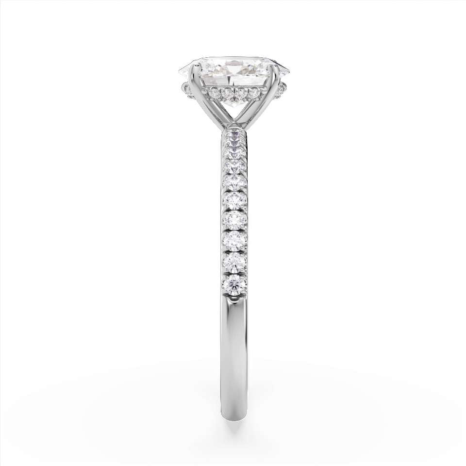 True Oval Cut Diamond Engagement Ring