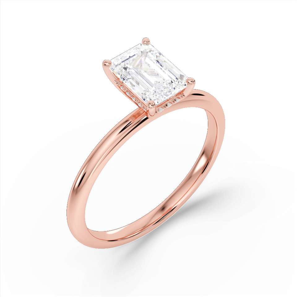 True Emerald Cut Diamond Engagement Ring