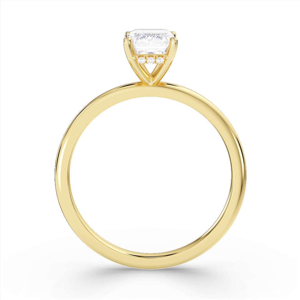 True Emerald Cut Diamond Engagement Ring