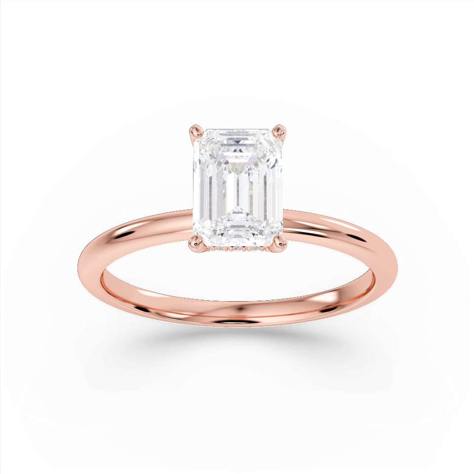 True Emerald Cut Diamond Engagement Ring