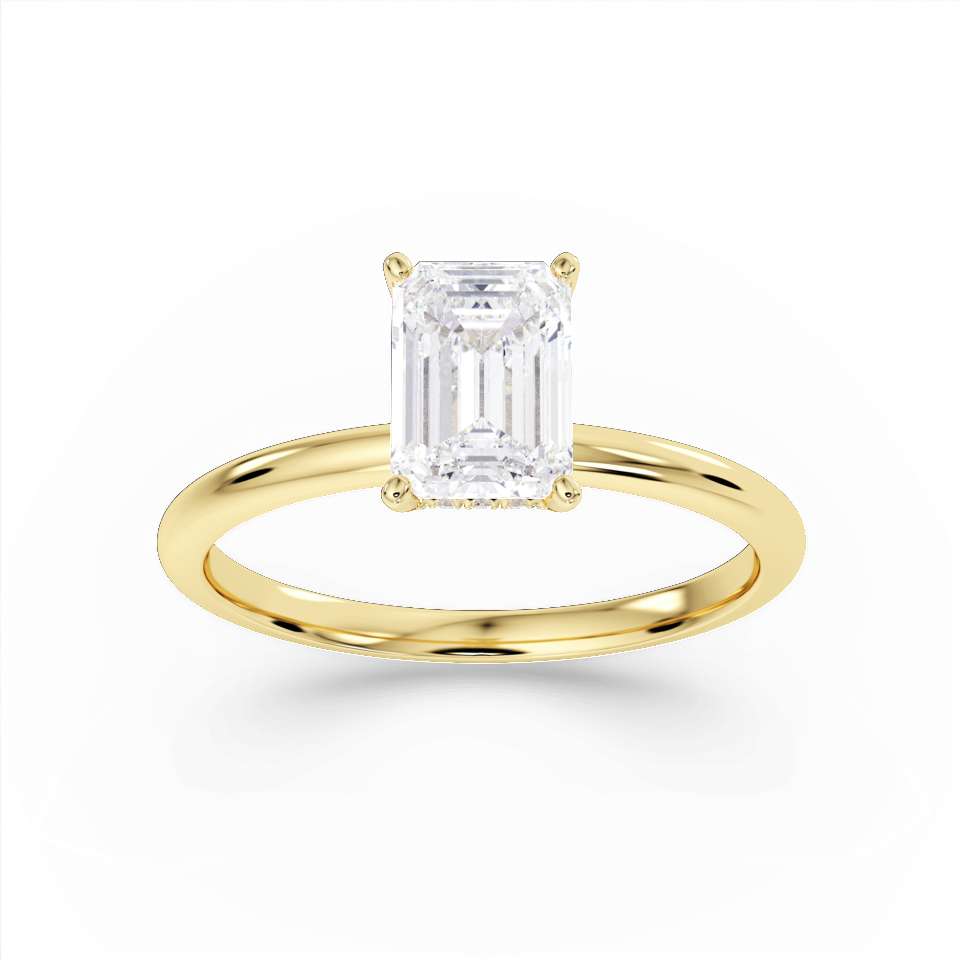 True Emerald Cut Diamond Engagement Ring