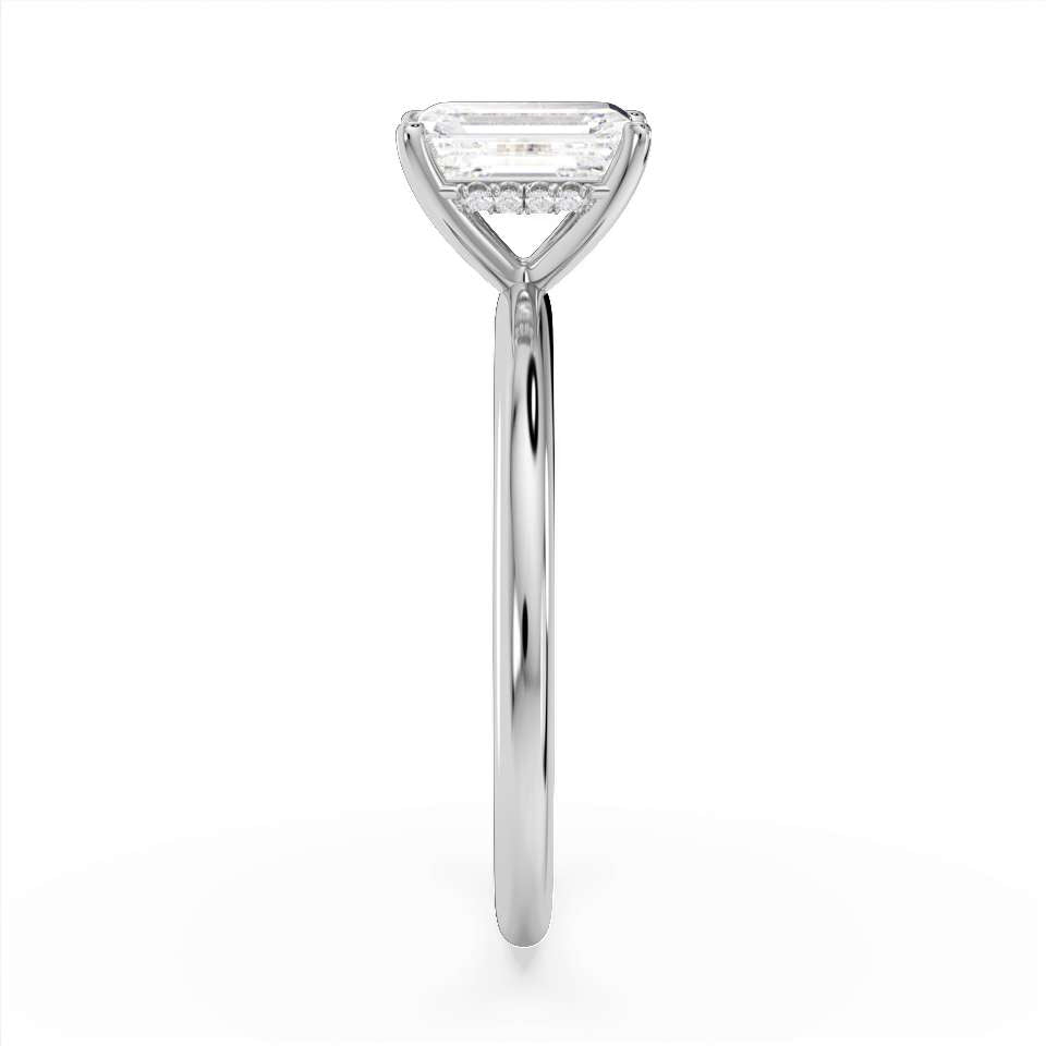 True Emerald Cut Diamond Engagement Ring