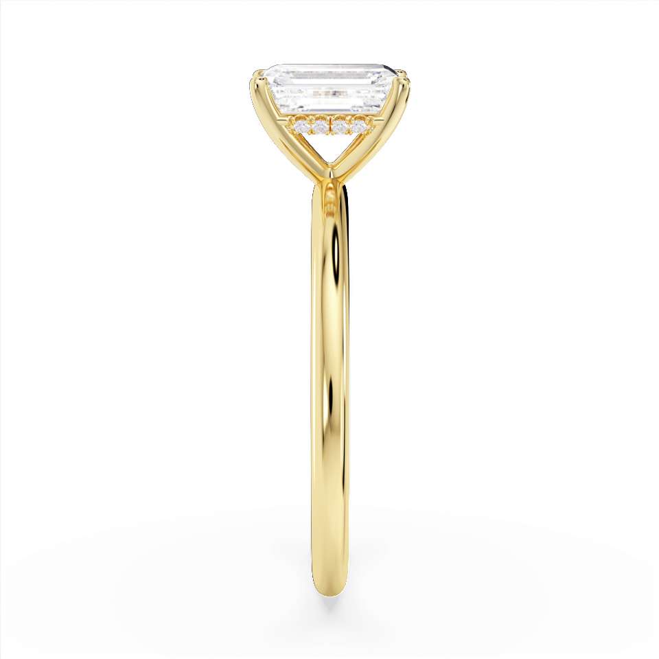 True Emerald Cut Diamond Engagement Ring