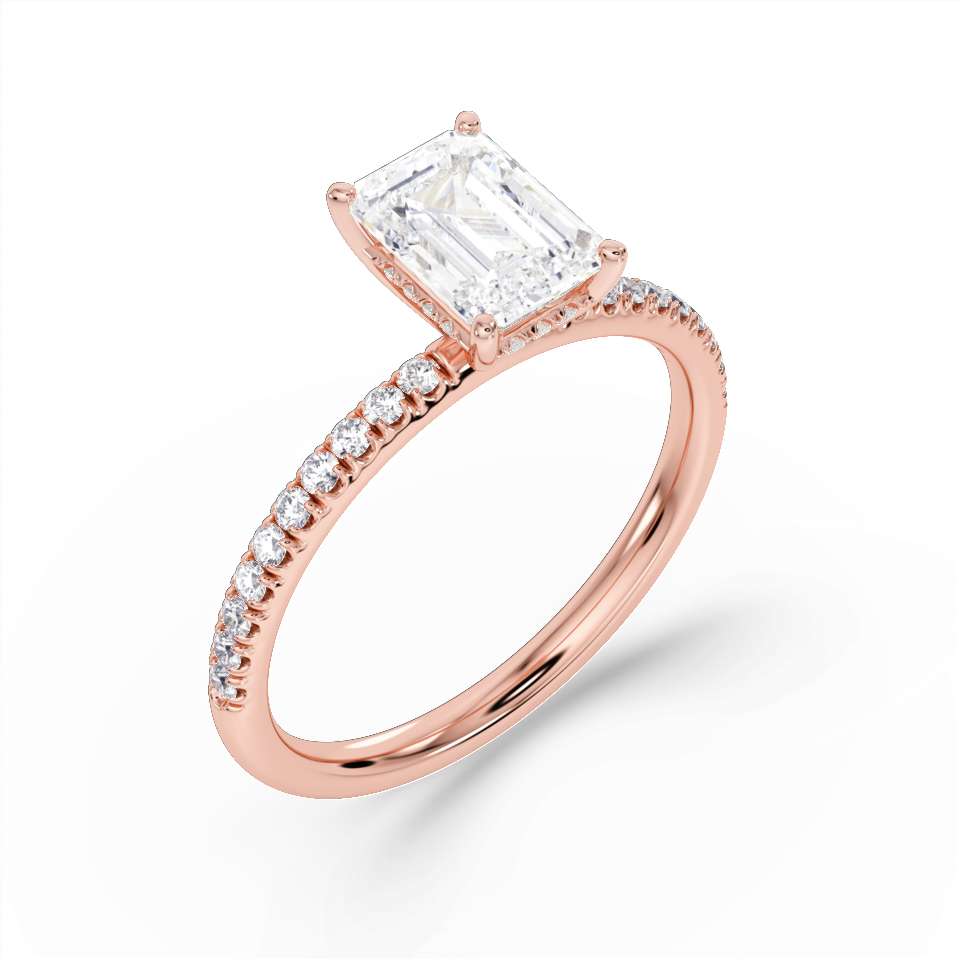 True Emerald Cut Diamond Engagement Ring