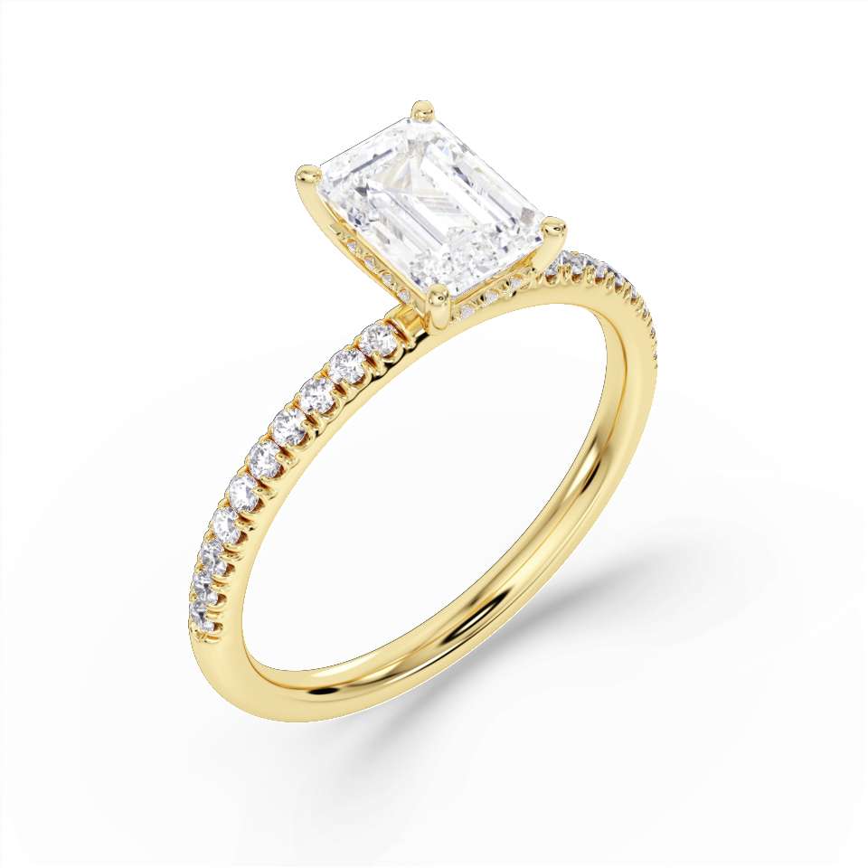 True Emerald Cut Diamond Engagement Ring