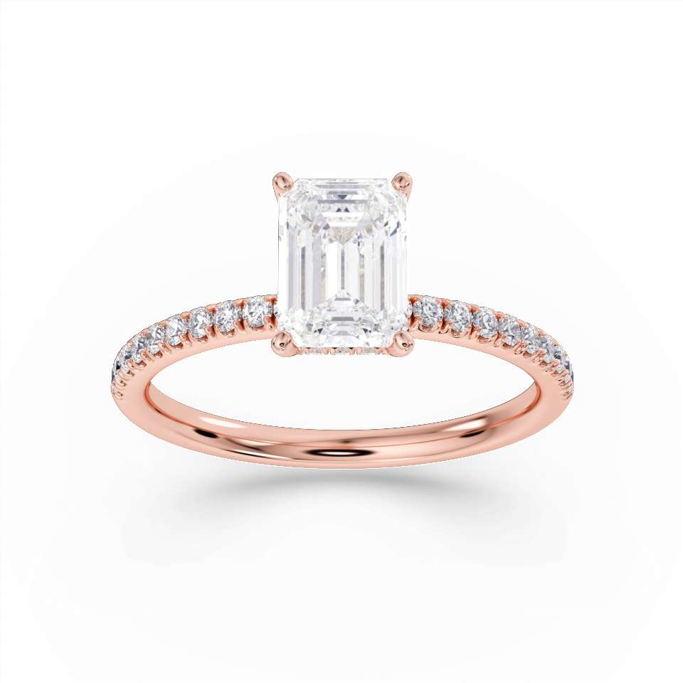 True Emerald Cut Diamond Engagement Ring
