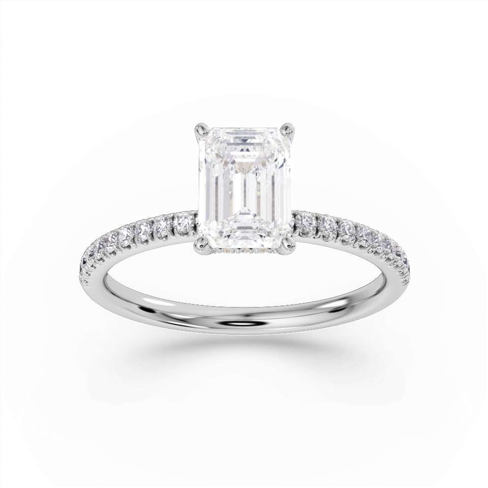 True Emerald Cut Diamond Engagement Ring