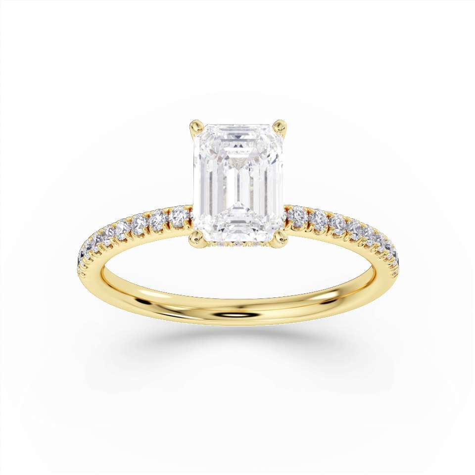 True Emerald Cut Diamond Engagement Ring