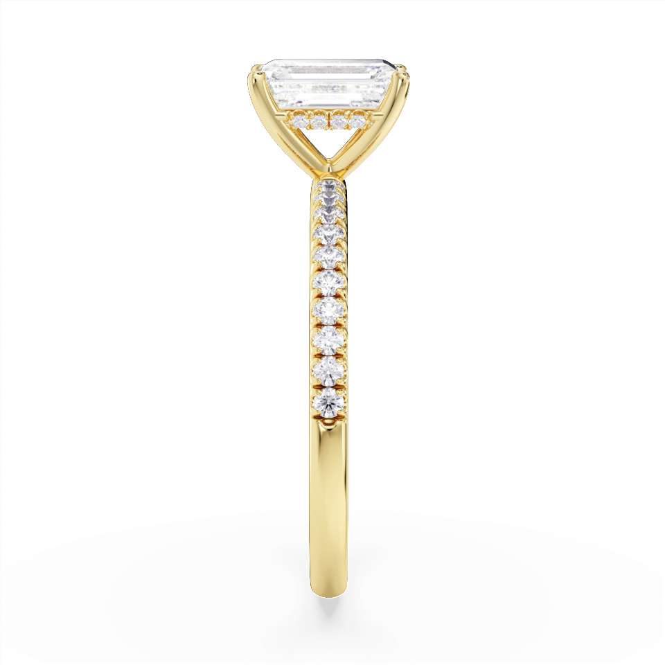 True Emerald Cut Diamond Engagement Ring