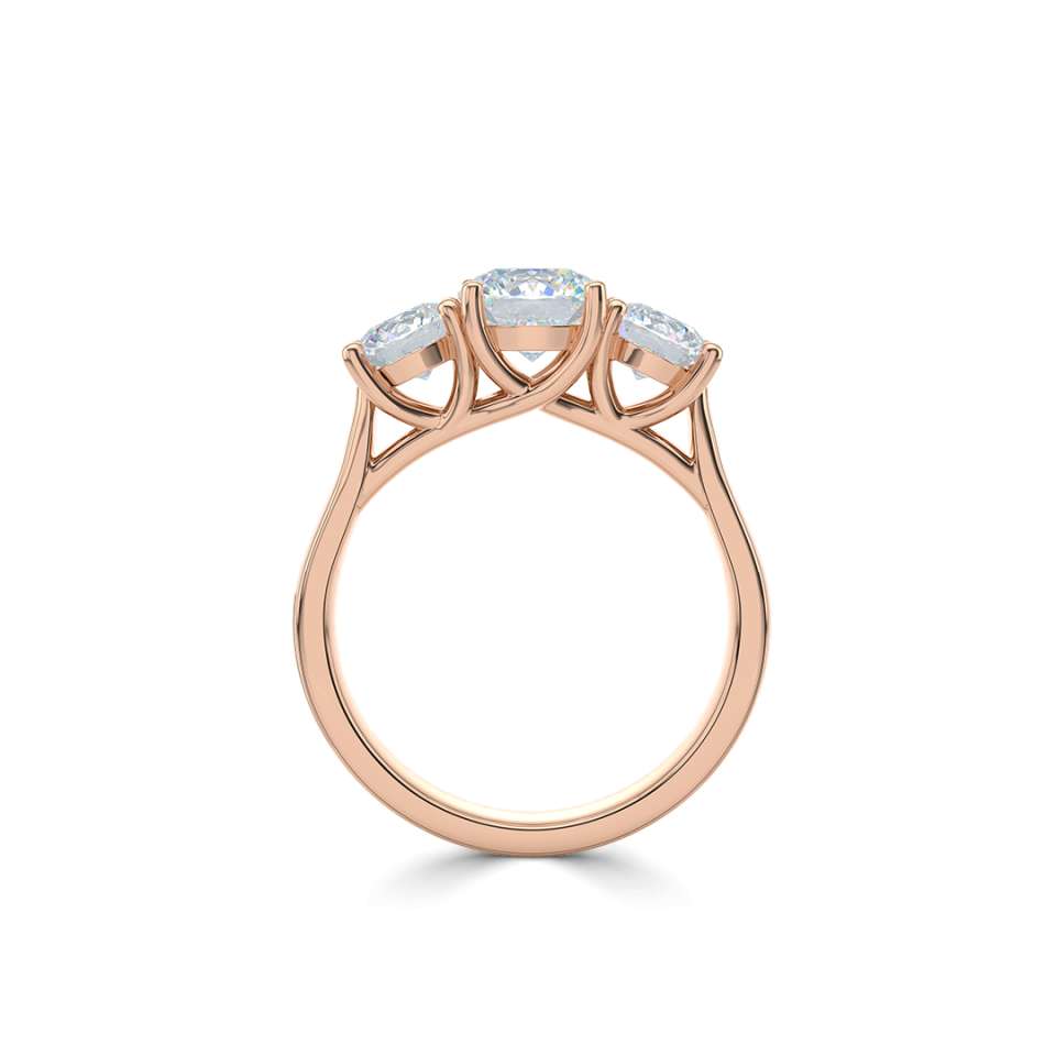Three Stone Round Diamond Engagement Ring