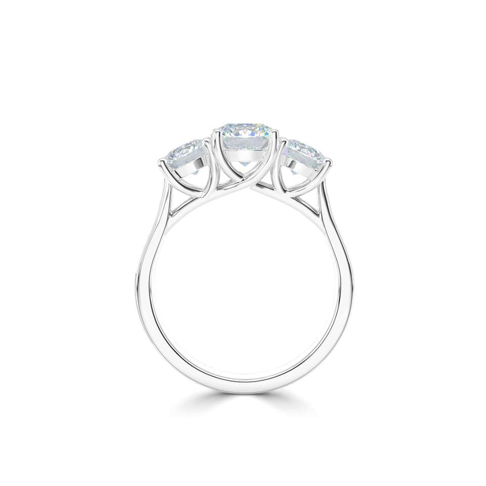 Three Stone Round Diamond Engagement Ring