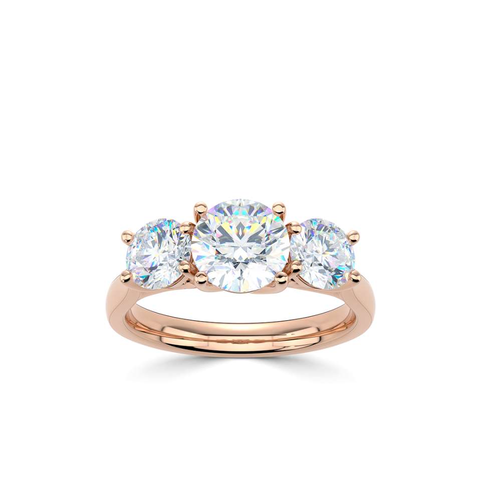 Three Stone Round Diamond Engagement Ring