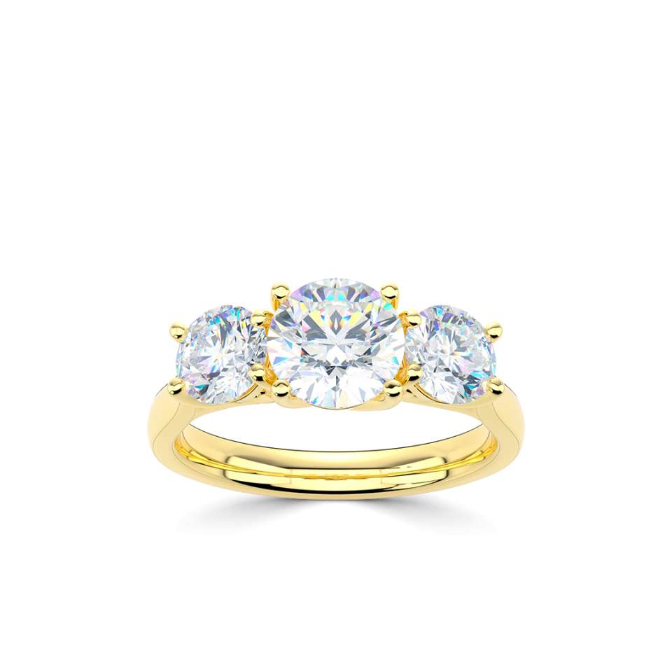 Three Stone Round Diamond Engagement Ring