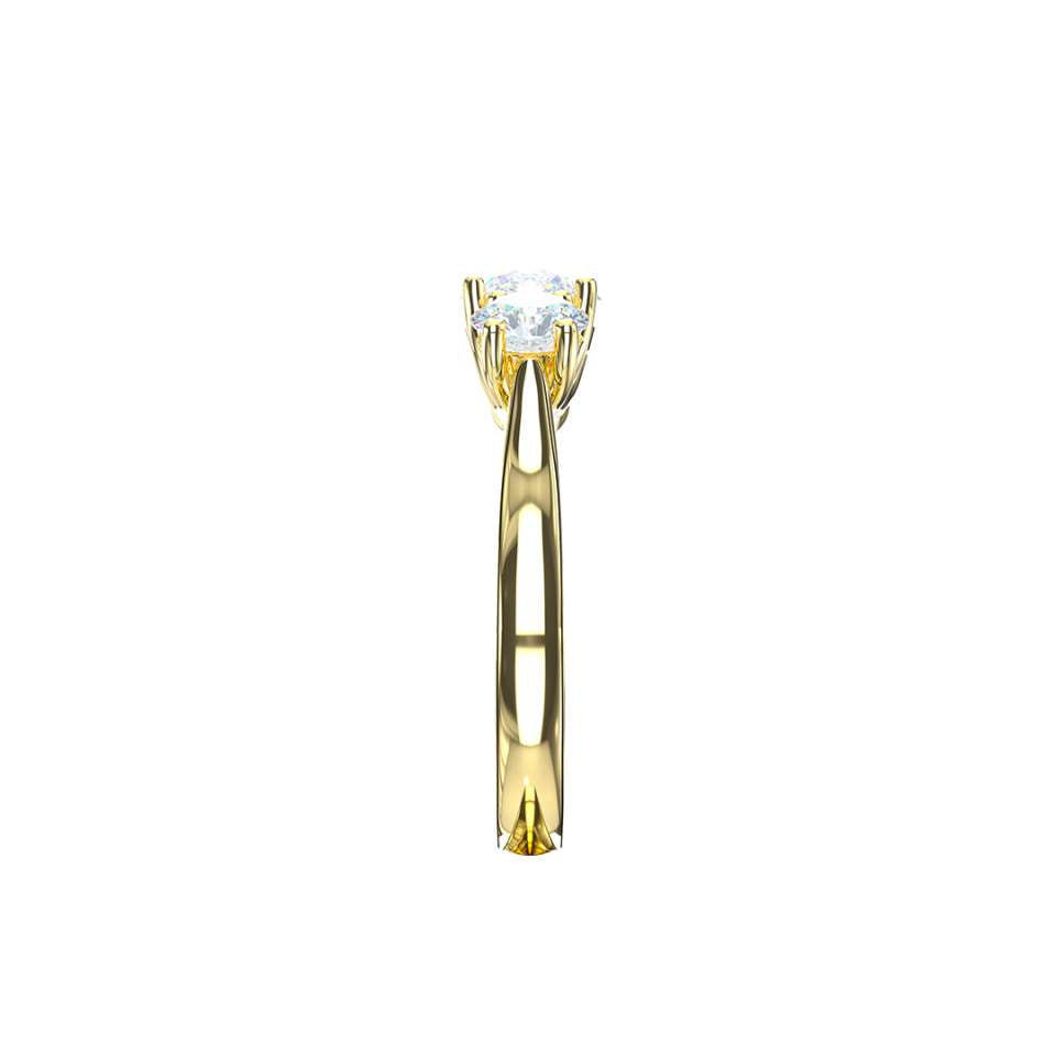 Three Stone Round Diamond Engagement Ring
