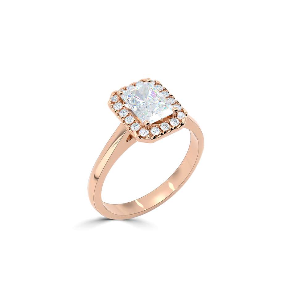Luminara Emerald Cut Diamond Engagement Ring