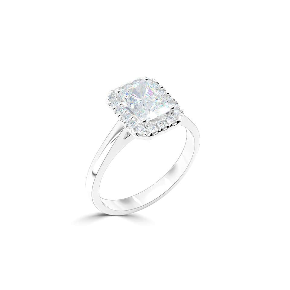 Luminara Emerald Cut Diamond Engagement Ring