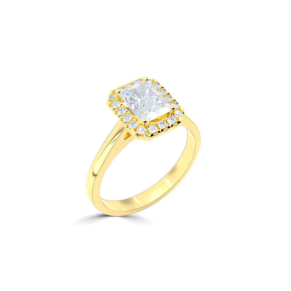 Luminara Emerald Cut Diamond Engagement Ring