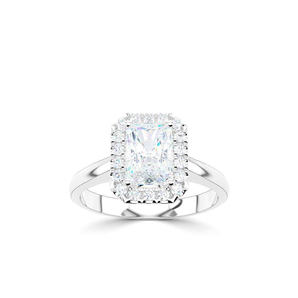 Luminara Emerald Cut Diamond Engagement Ring