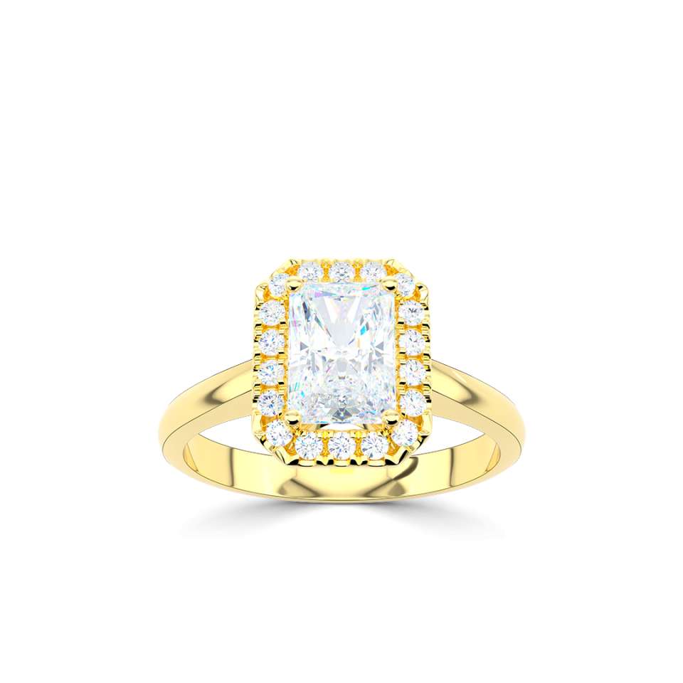 Luminara Emerald Cut Diamond Engagement Ring