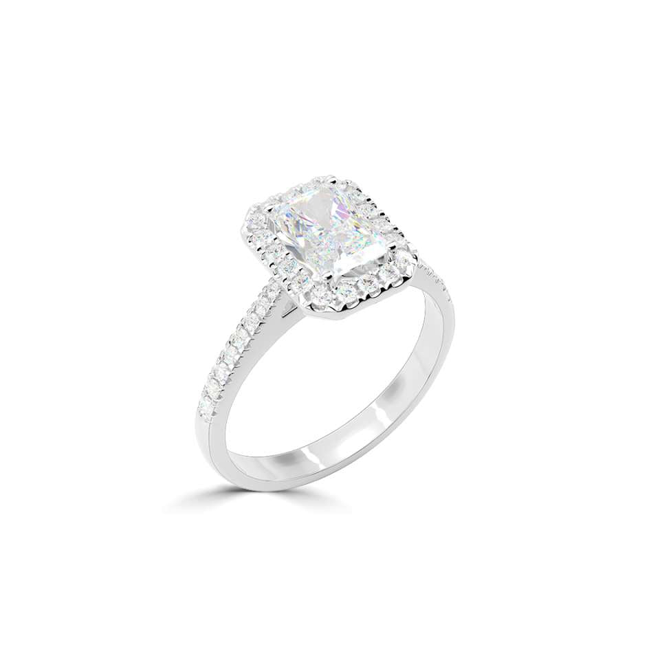 Luminara Emerald Cut Diamond Engagement Ring