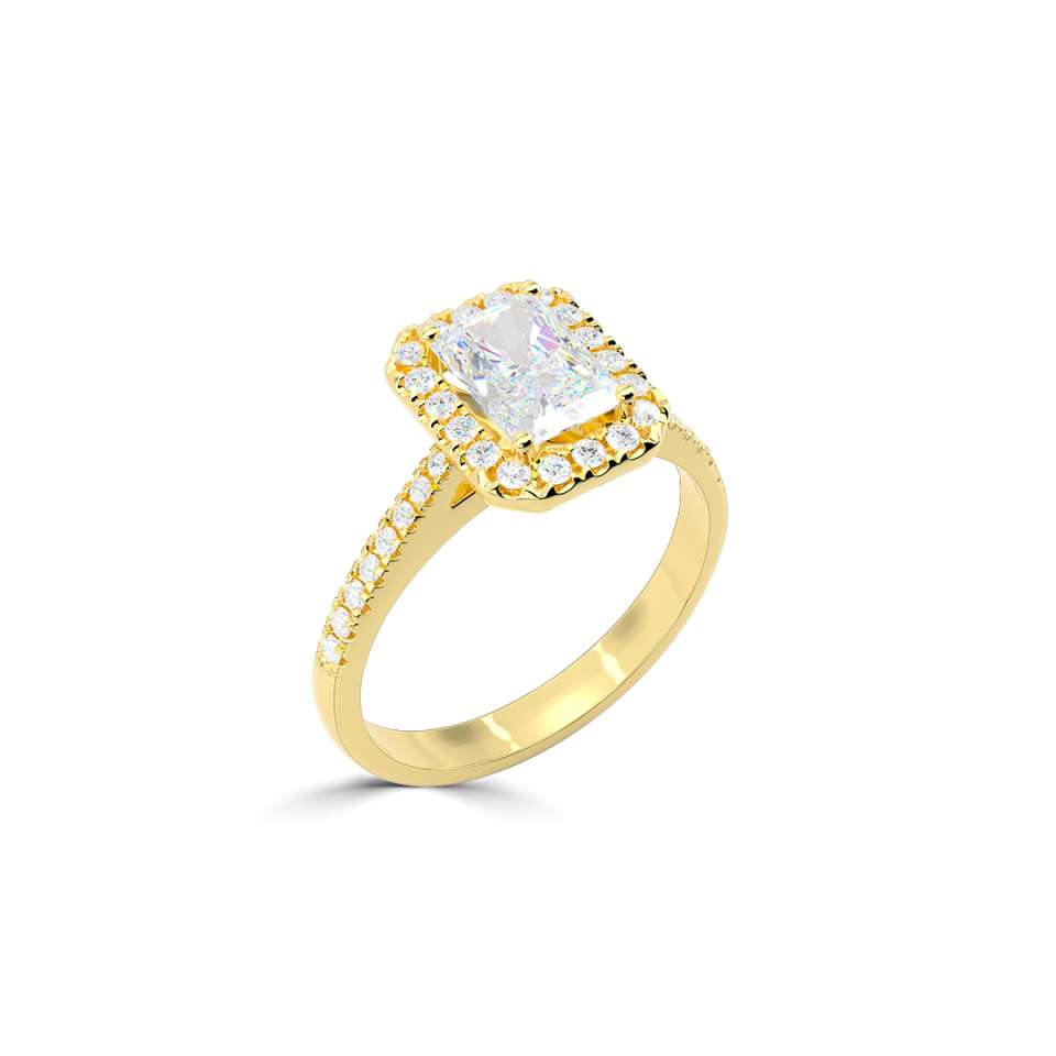 Luminara Emerald Cut Diamond Engagement Ring