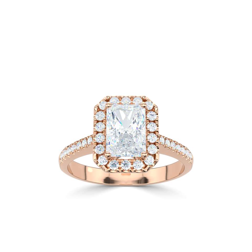 Luminara Emerald Cut Diamond Engagement Ring