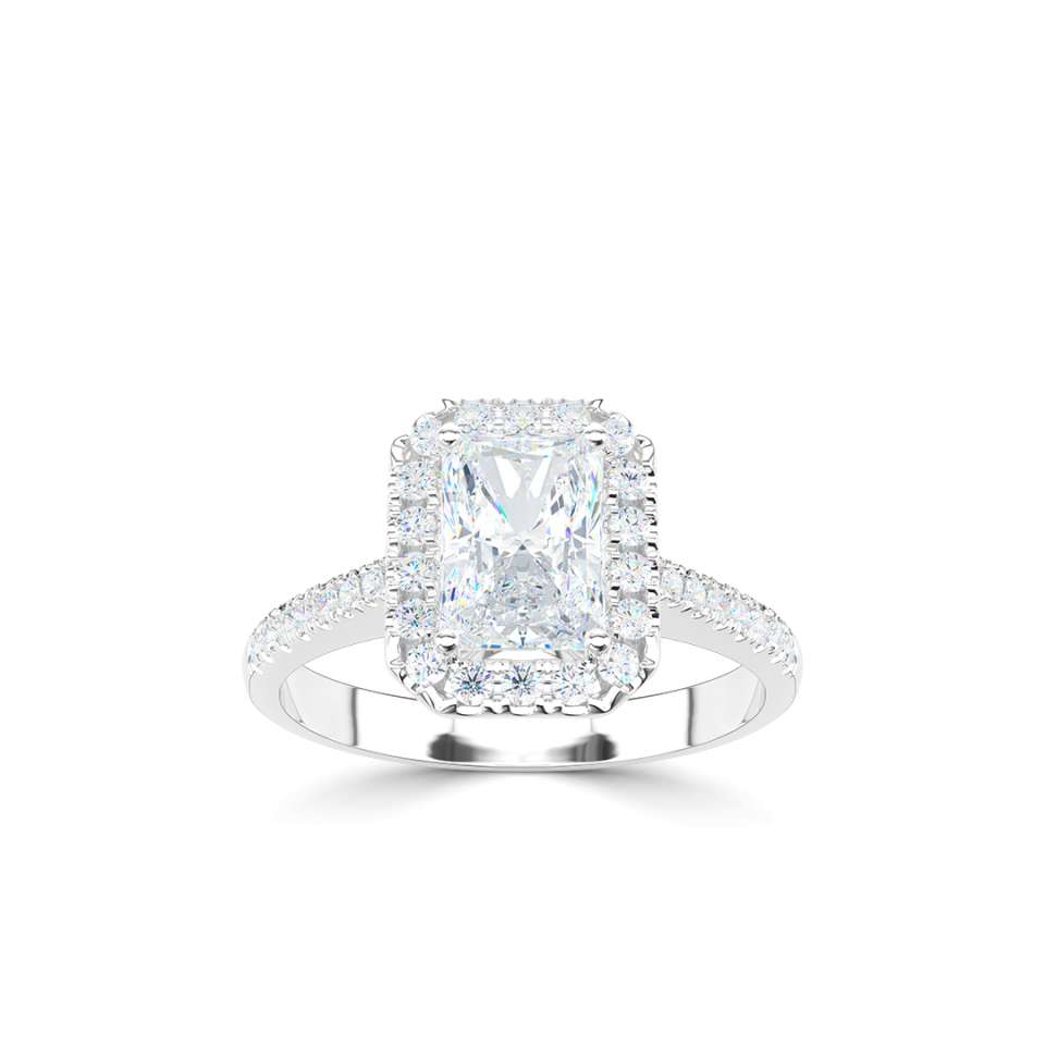 Luminara Emerald Cut Diamond Engagement Ring