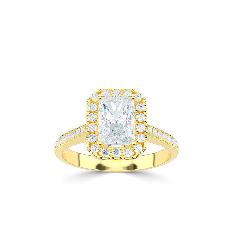Luminara Emerald Cut Diamond Engagement Ring