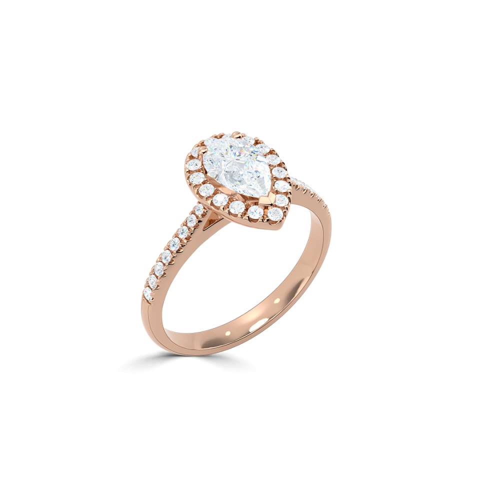 Luminara Pear Shape Diamond Engagement Ring