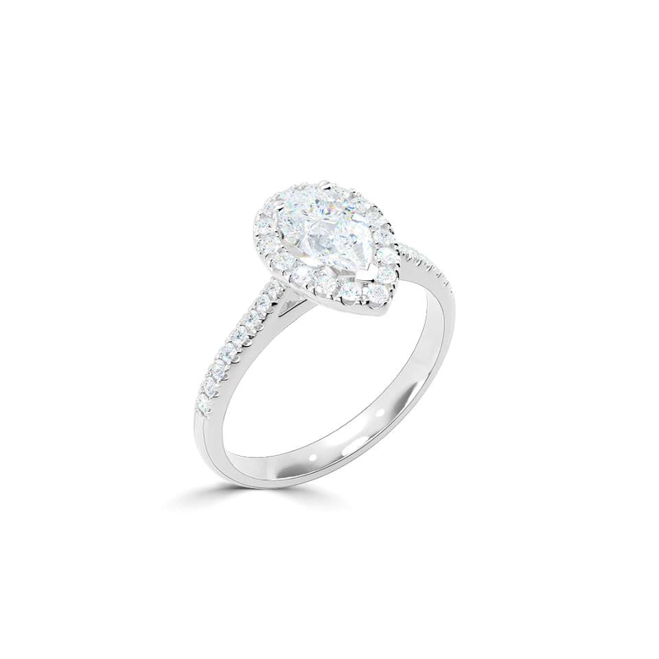 Luminara Pear Shape Diamond Engagement Ring