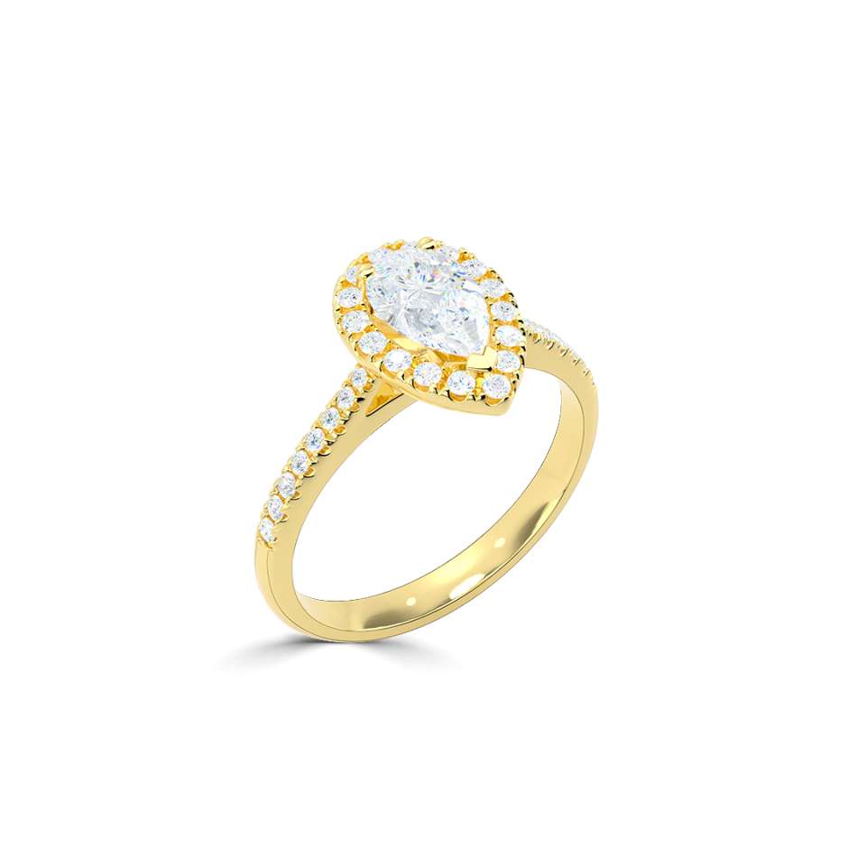 Luminara Pear Shape Diamond Engagement Ring