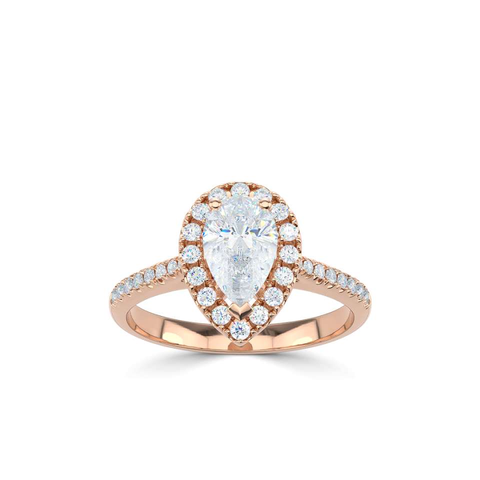 Luminara Pear Shape Diamond Engagement Ring
